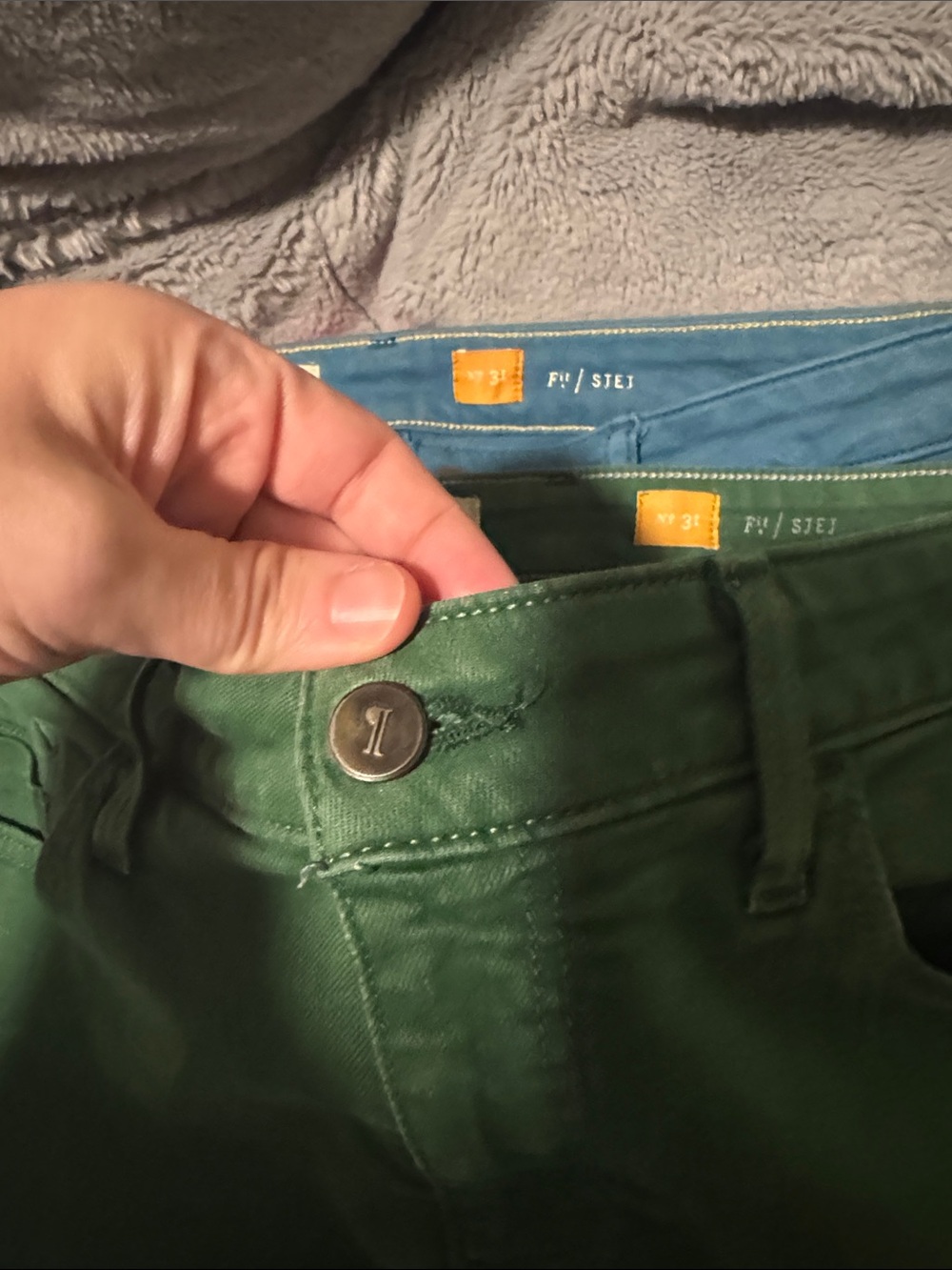 Pilcro and letterpress Green Stretch Slim Straight Jeans w- Size 31/12 - Picture 5 of 6